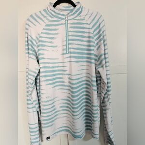 Sunday Swagger Men's L Morning Dew Golf Performance 1/4 Zip Pullover Top Teal